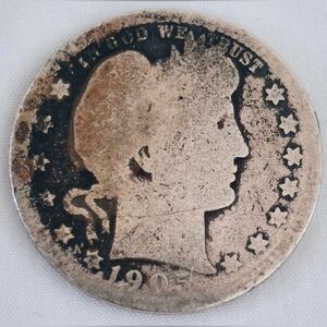 Vintage 1905 Barber Quarter